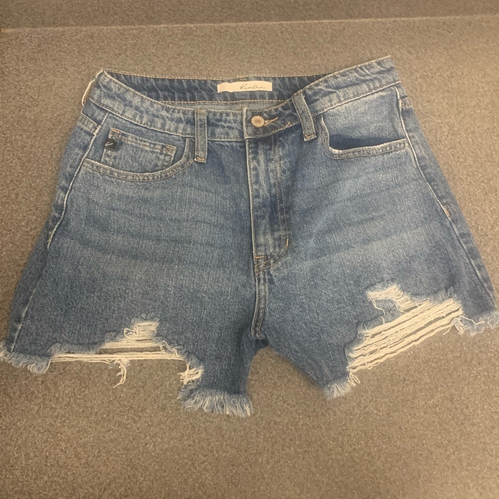 KanCanThe Estilo Denim Distressed Jean Shorts Festival Beachwear Size 28 Casual